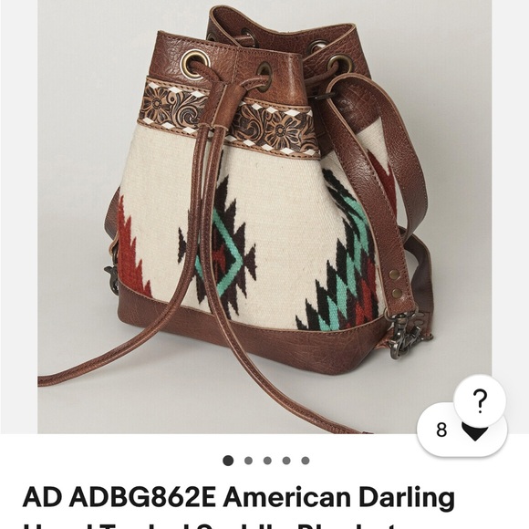 American Darling Brown and Cream Southwestern Backpack - Picture 3 of 7
